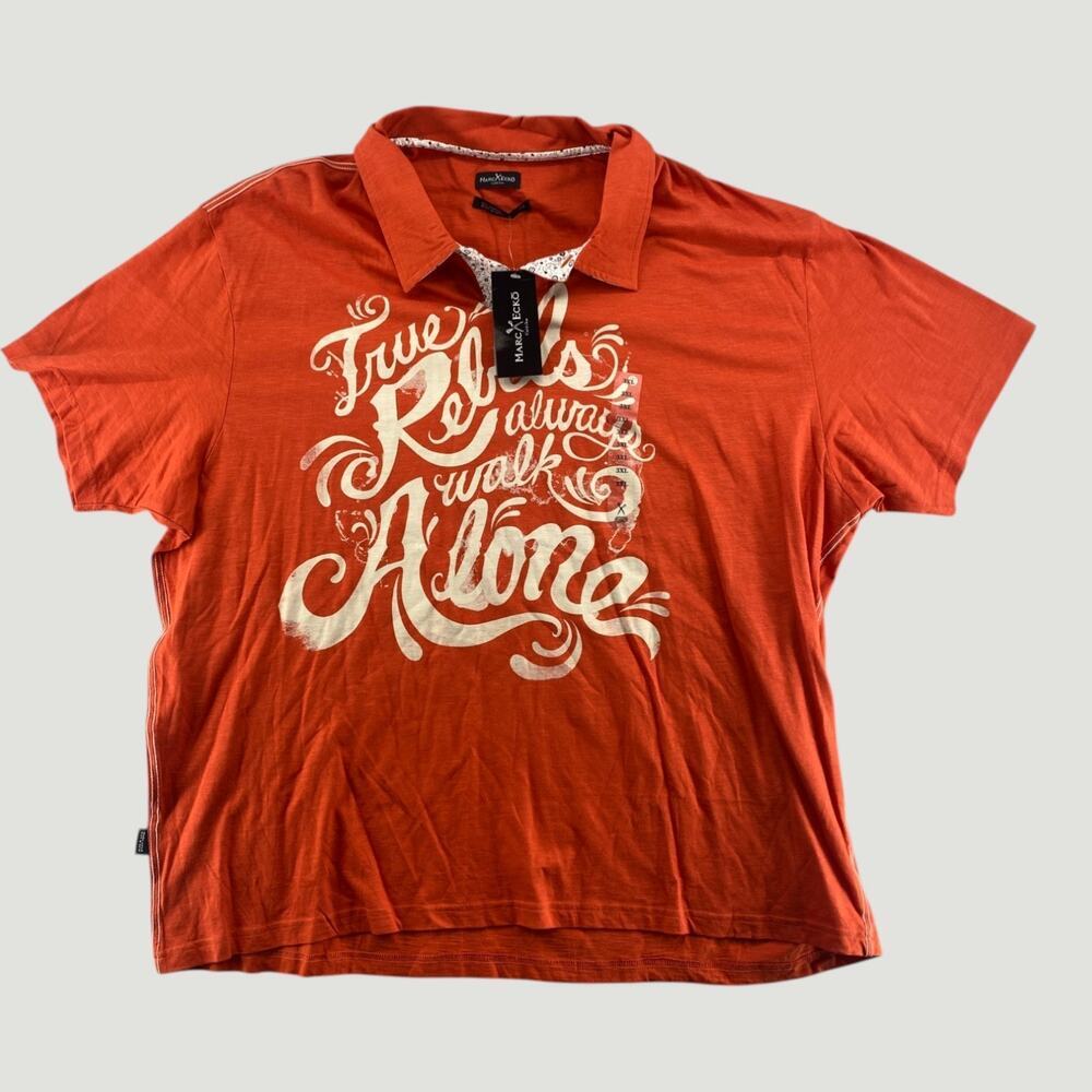Marc Ecko Graphic Polo Shirt 3XL Y2K Streetwear Oversized Red Script Logo Teea